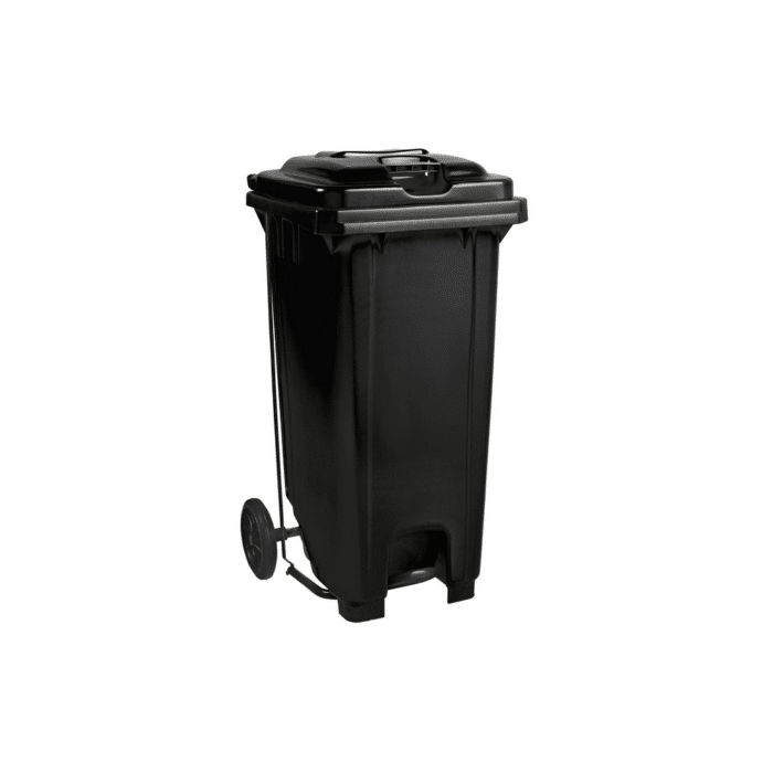 Plastic Pedal Wheelie Bin Black - 240L